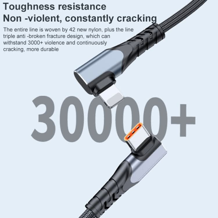 ADC-009 20W USB-C/Type-C to 8 Pin Double Elbow Data Cable