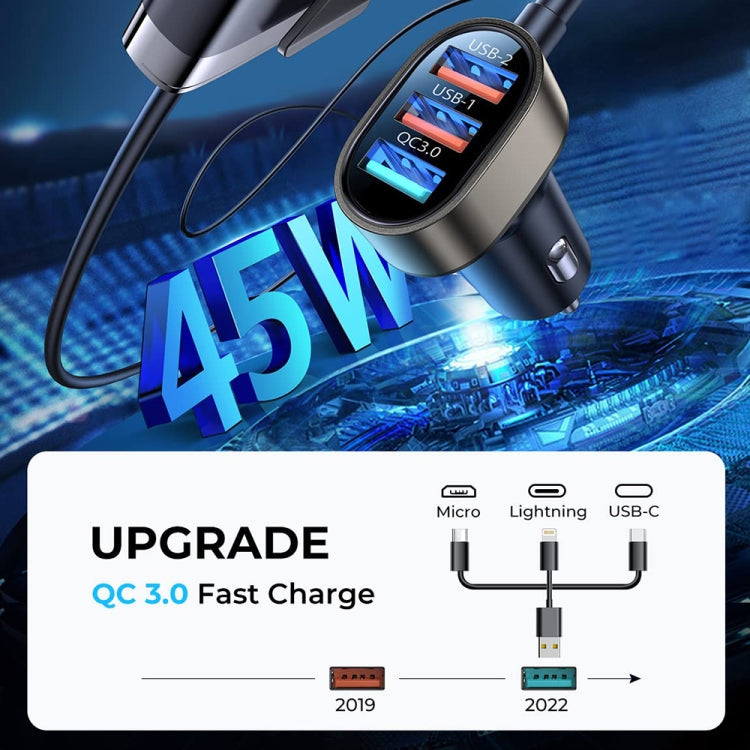 JOYROOM CL03 PRO 45W 5-ports USB Car Charging with Extended HUB