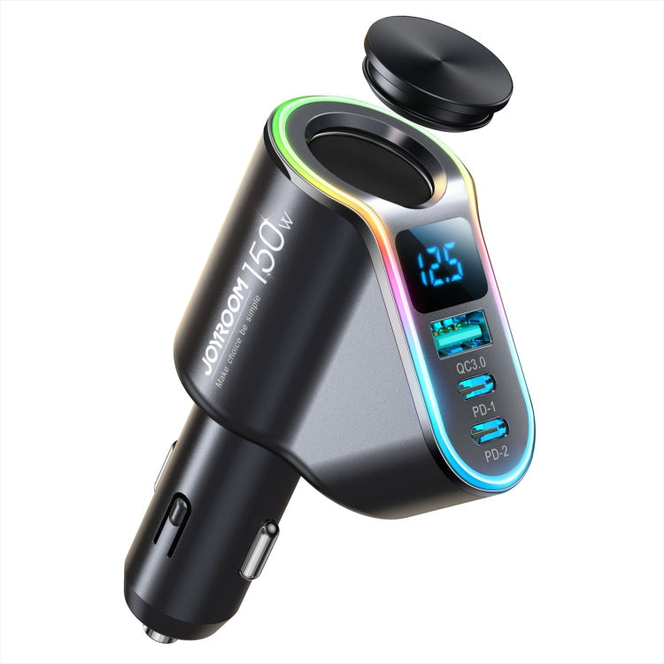 JOYROOM JR-CL21 150W 4-in-1 USB + Type-Cx2 Car Charger with Cigarette Lighter