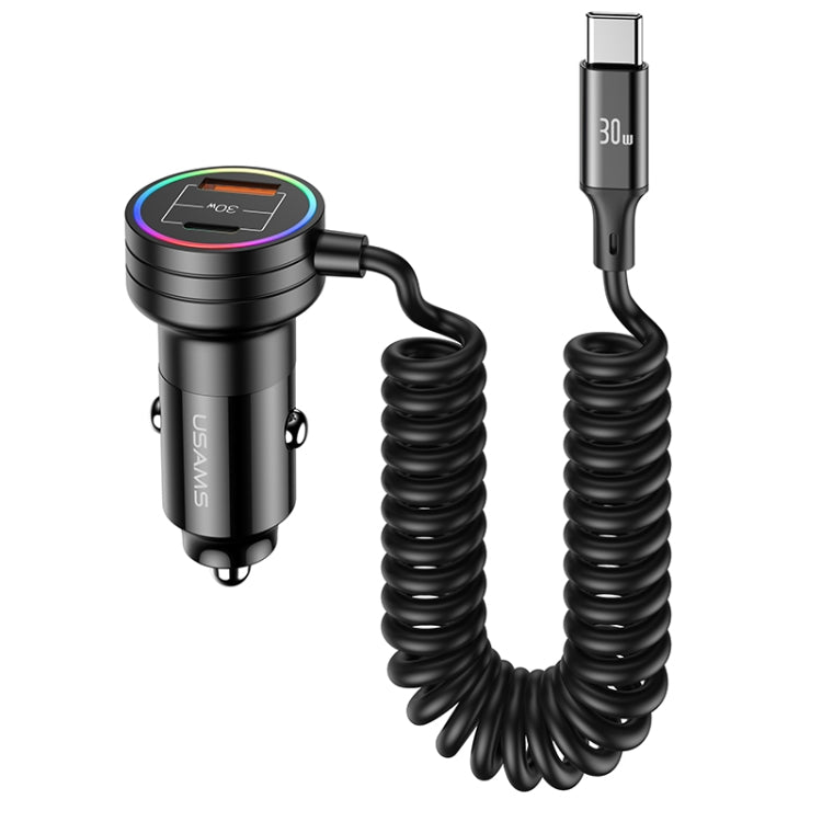 USAMS US-CC167 C33 60W Spring Cable Car Charger with Aperture ÎҵÄÉ̵ê