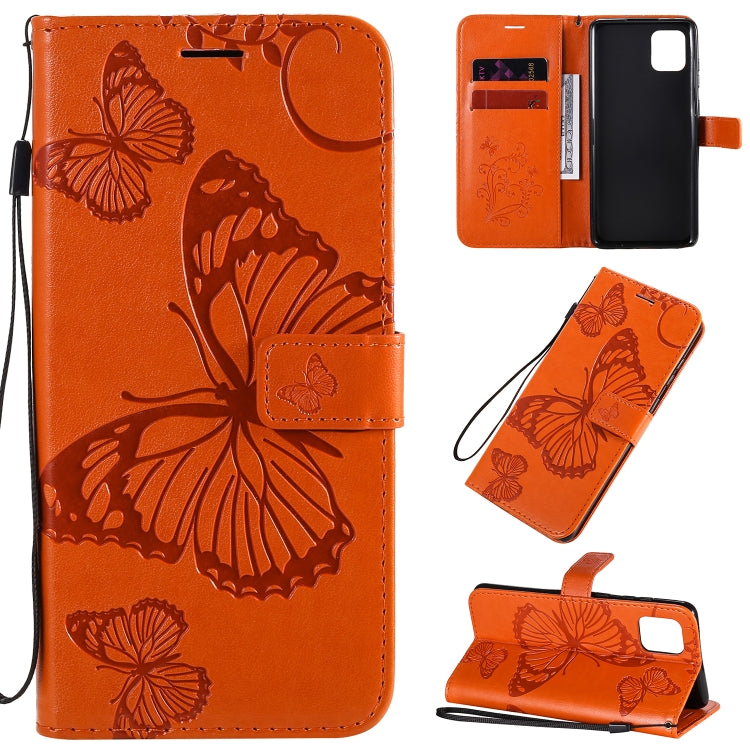 3D Butterflies Embossing Pattern Horizontal Flip Leather Case with Holder & Card Slot & Wallet & Lanyard, Series 3-Reluova