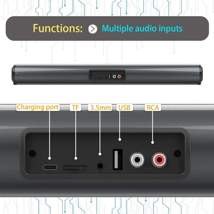 BS-10 Bluetooth 5.0 Speaker TV Soundbar with Remote Control