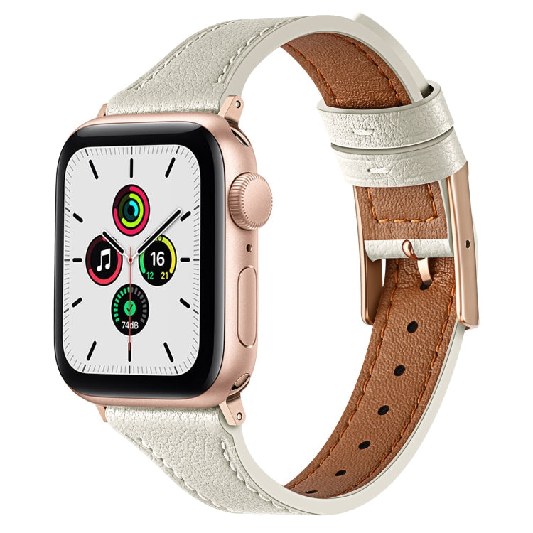 Genuine Leather Breathable Watch Band For Apple Watch