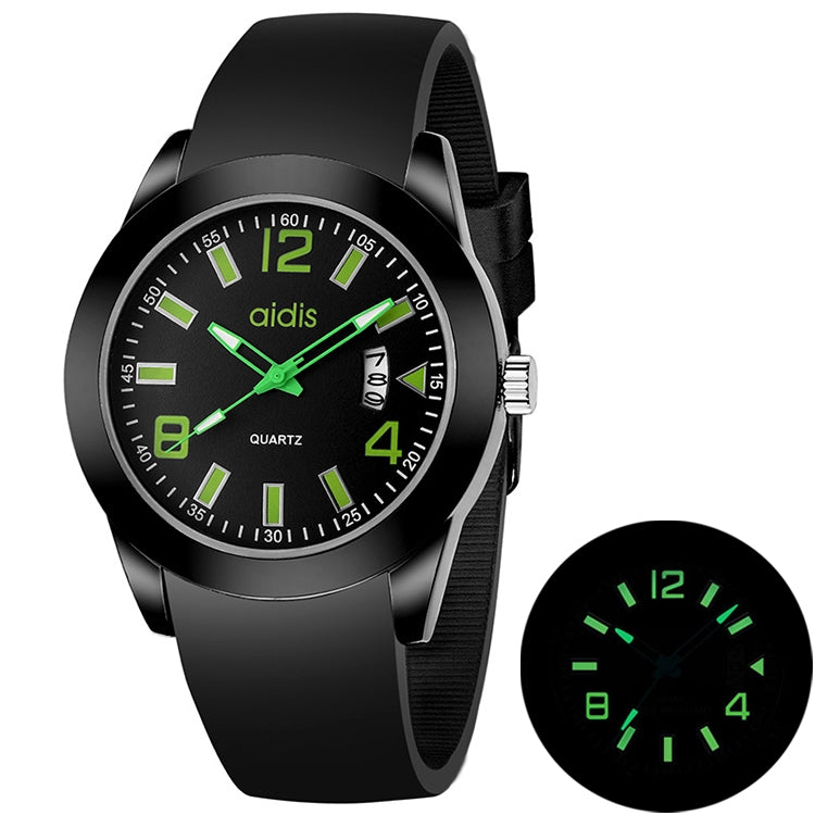 addies MY-1601 Luminous Version Silicone Watchstrap Quartz Watch, Support Calendar Reluova