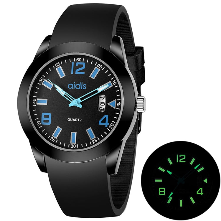 addies MY-1601 Luminous Version Silicone Watchstrap Quartz Watch, Support Calendar Reluova