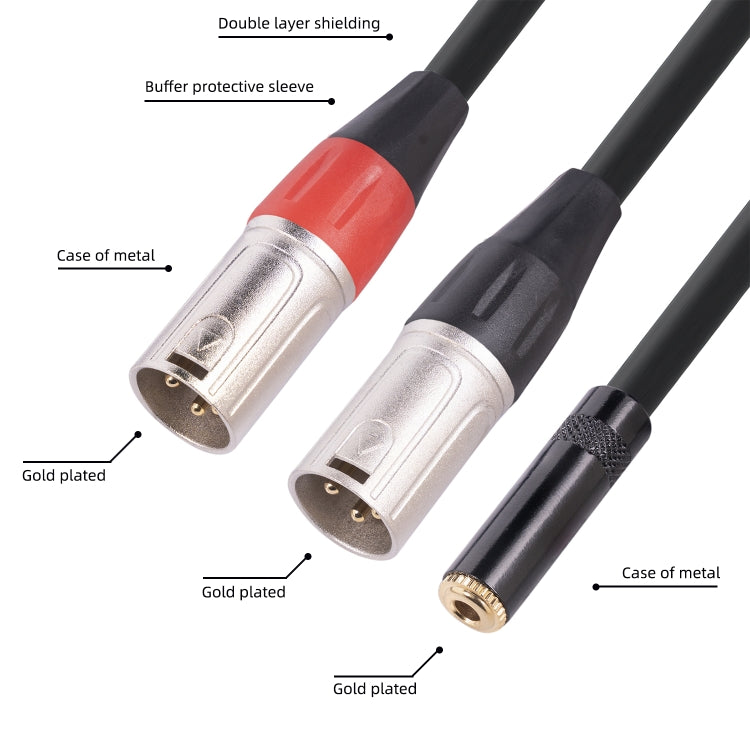 TC227YXK402-03 3.5mm Female to Dual XLR 3pin Male Audio Cable, Length: 30cm