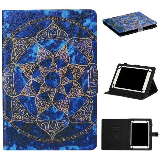 Tablet PC Universal Coloured Drawing Pattern Horizontal Flip Leather Case with Holder & Card Slot