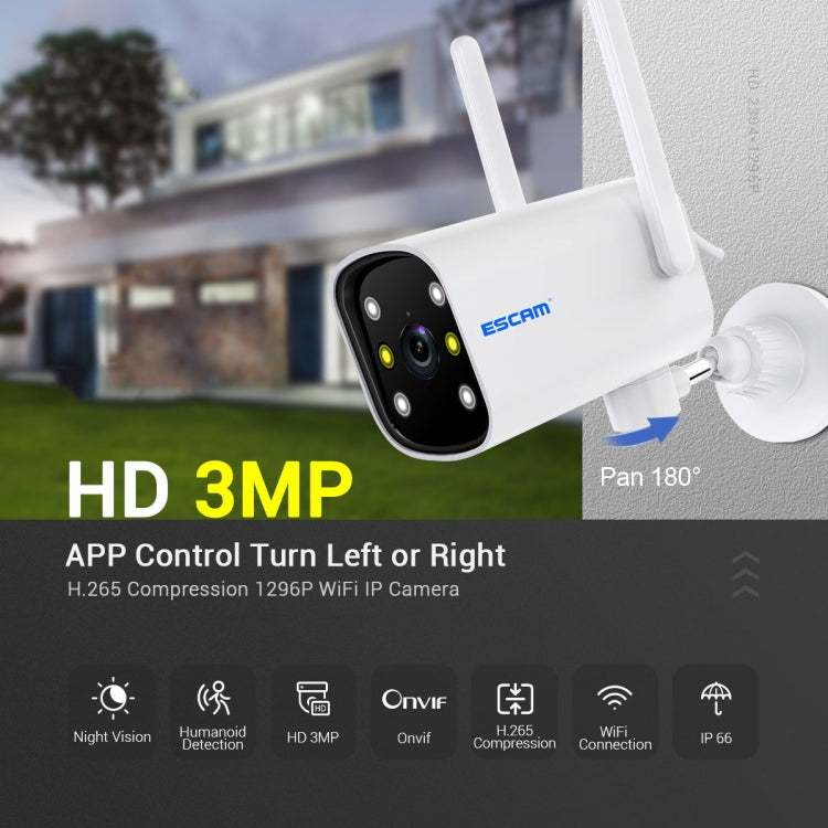 ESCAM PT301 3MP 1296P HD Indoor Wireless PTZ IP Camera IR Night Vision AI Humanoid Detection Home Security CCTV Monitor Reluova