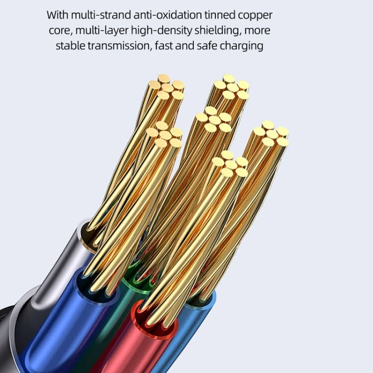 USAMS Type-C to 8 Pin PD20W Aluminum Alloy Transparent Digital Display Fast Charge Data Cable