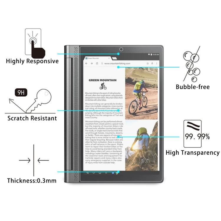 2 PCS For Lenovo Yoga Tab3 Pro-X90Y 10.1 9H 0.3mm Explosion-proof Tempered Glass Film-Reluova