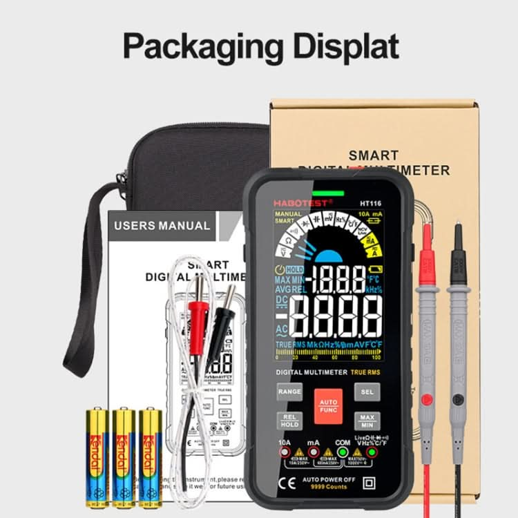 HABOTEST HT116 Large Screen Smart Automatic Digital Multimeter My Store