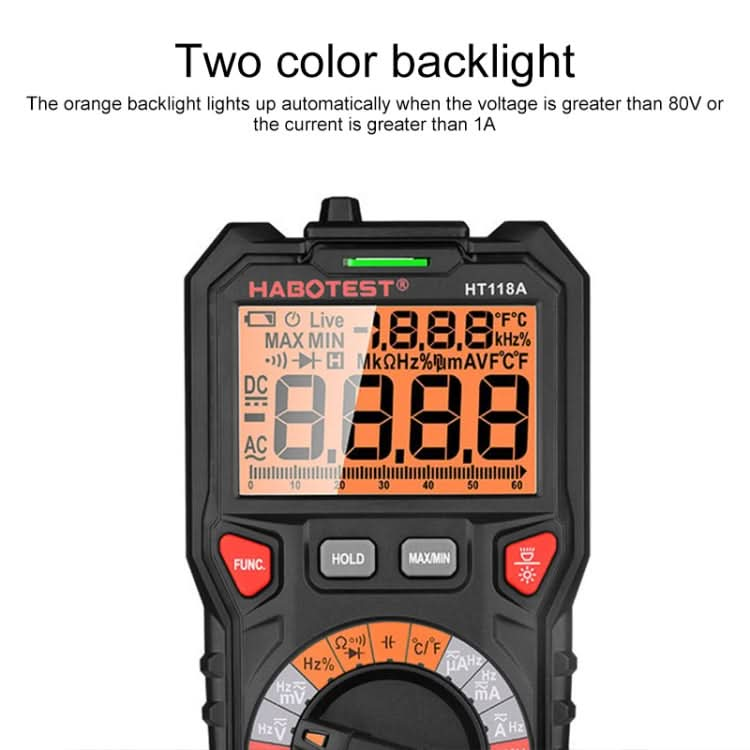 HABOTEST HT118A Handheld Double Backlight High-precision Automatic Digital Multimeter My Store