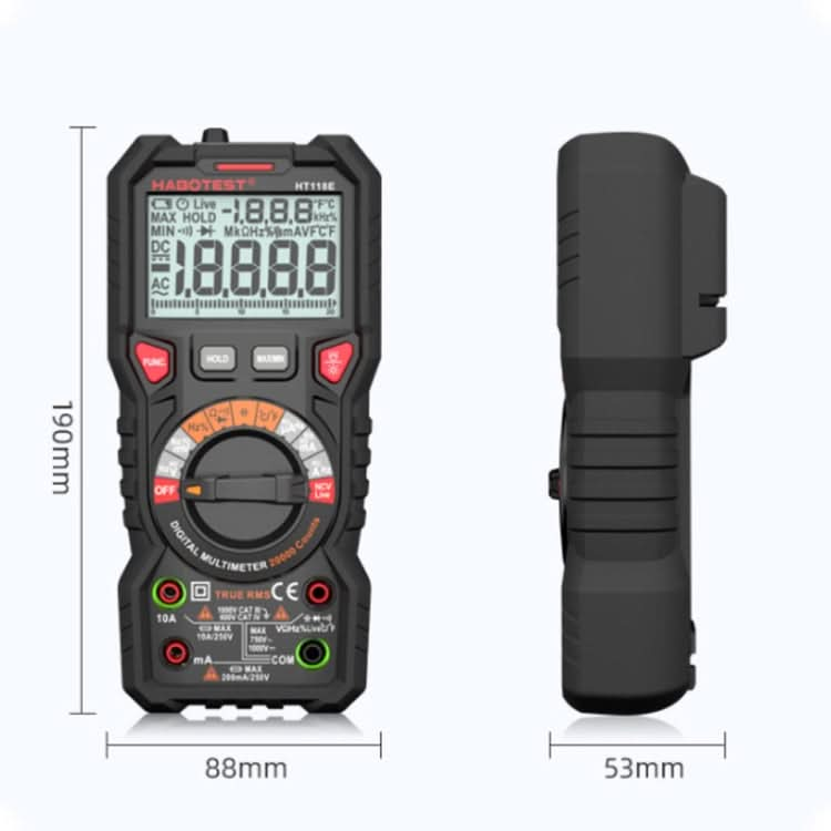 HABOTEST HT118E Handheld High-precision Full Gear Fire Prevention Digital Multimeter My Store