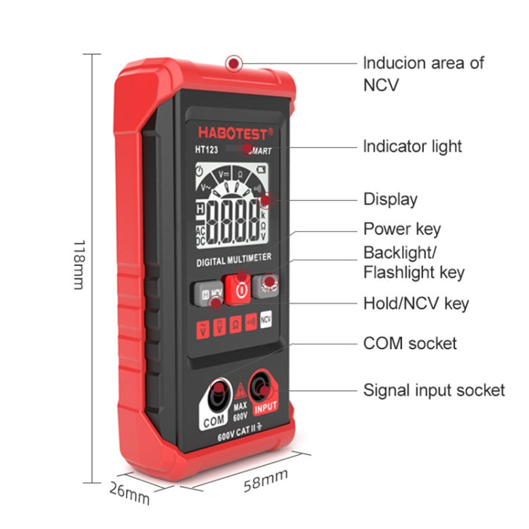 HABOTEST HT123 Mini High-precision Digital Multimeter My Store