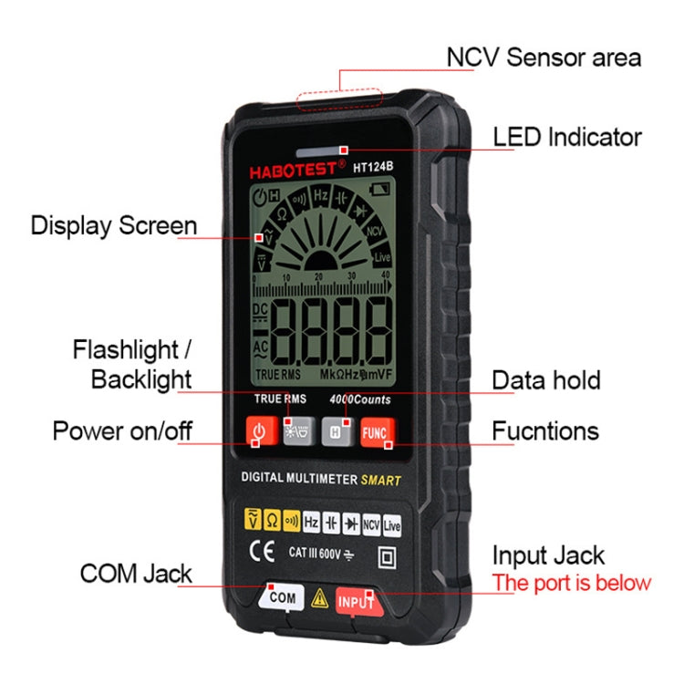 HABOTEST Mini Digital Display High-precision Multimeter