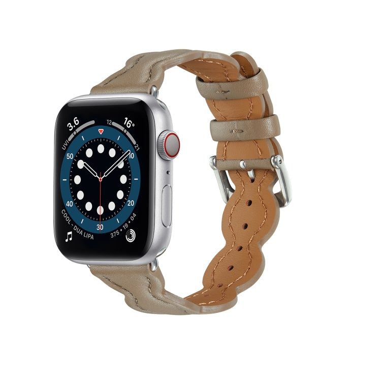 Genuine Leather Breathable Watch Band For Apple Watch