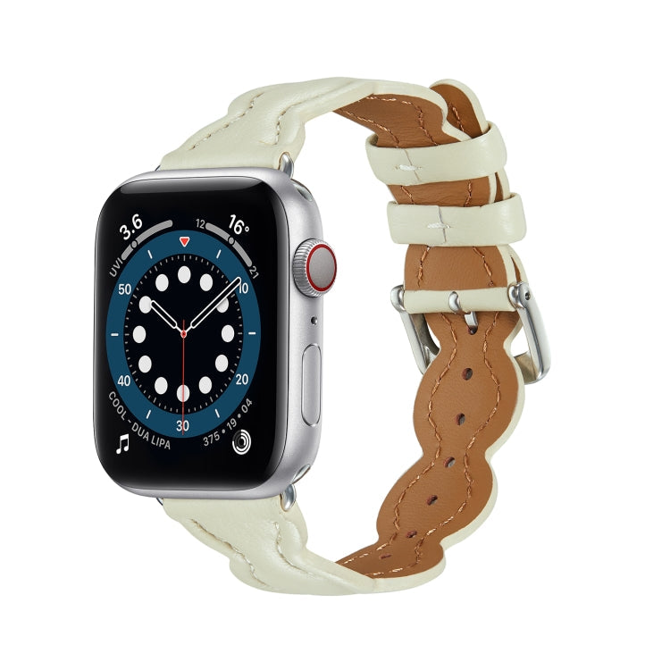 Genuine Leather Breathable Watch Band For Apple Watch