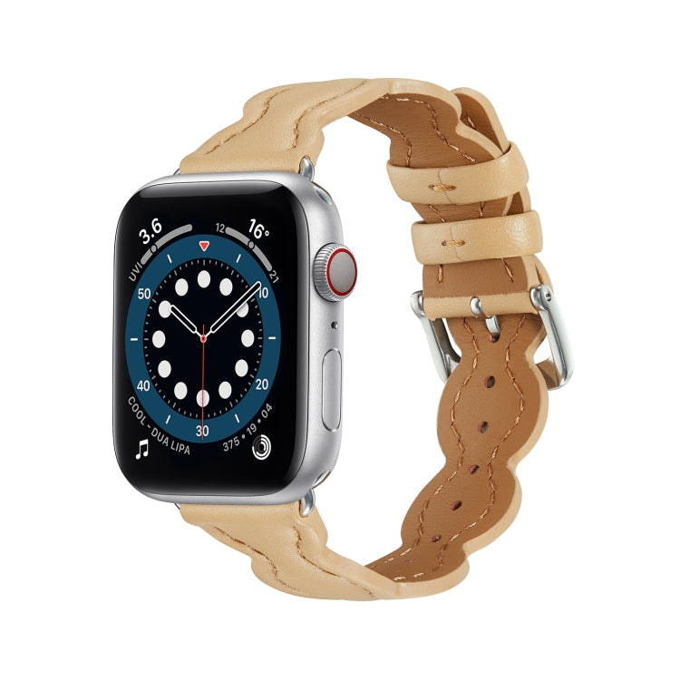 Genuine Leather Breathable Watch Band For Apple Watch