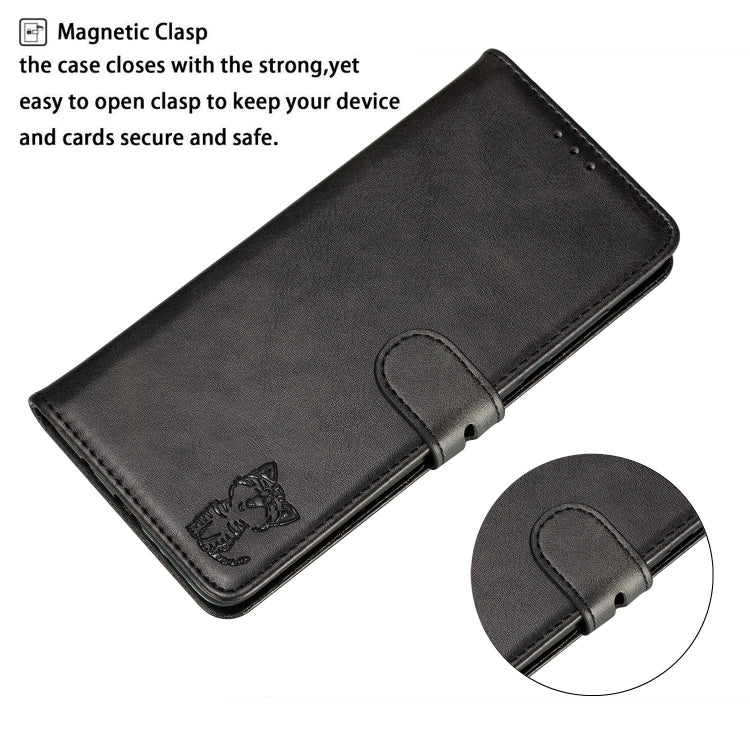 Embossed Happy Cat Pattern Horizontal Flip Leather Case with Holder & Card Slots & Wallet, Series 4