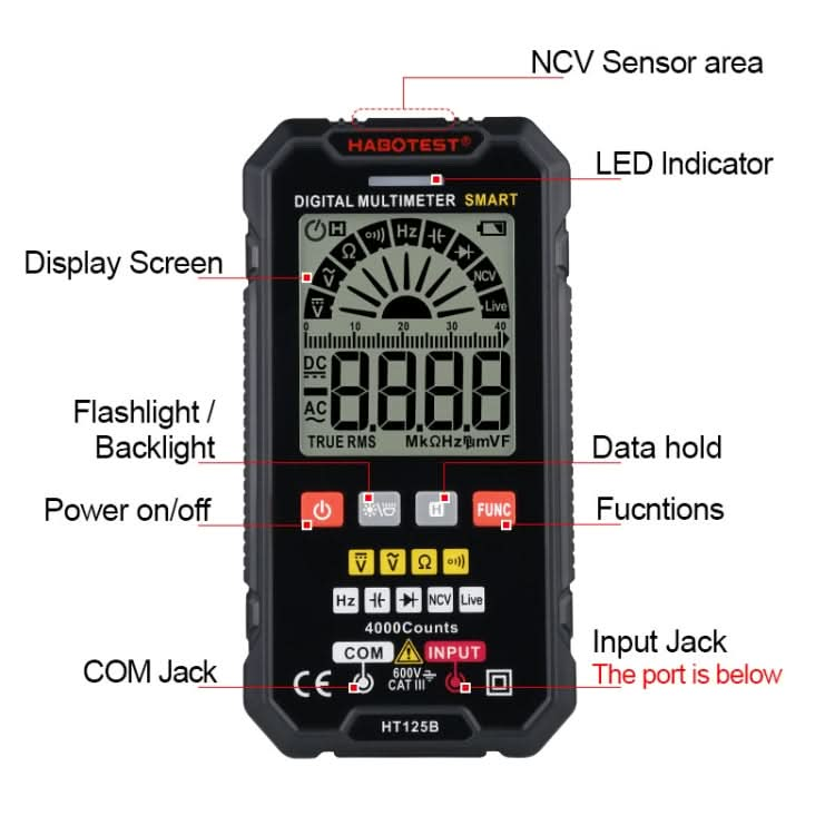 HABOTEST HT125B Digital High Precision Mini Universal Meter My Store