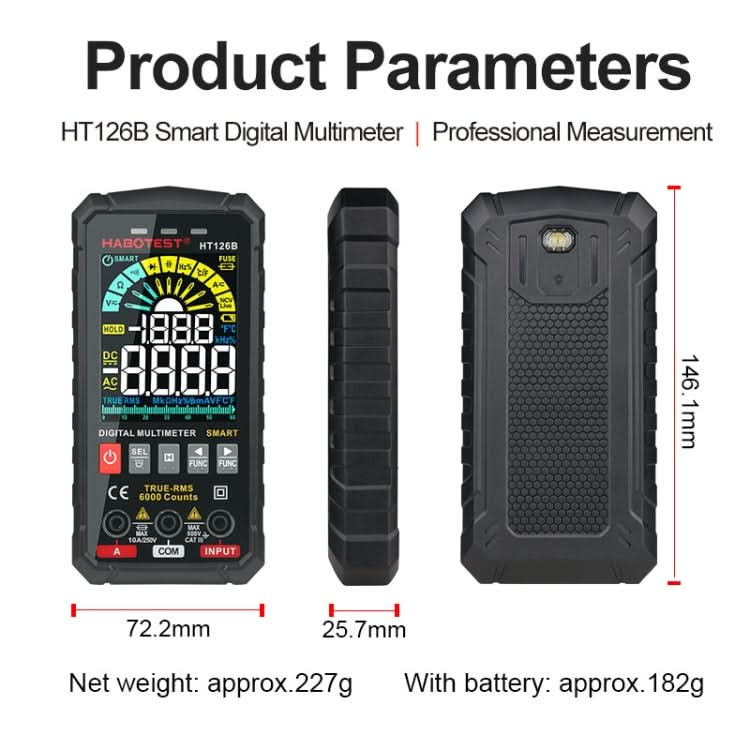 HABOTEST HT126B Digital High Precision Mini Multimeter My Store