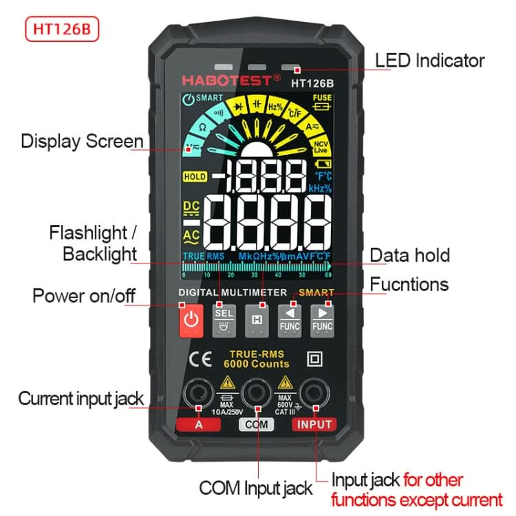 HABOTEST HT126B Digital High Precision Mini Multimeter My Store