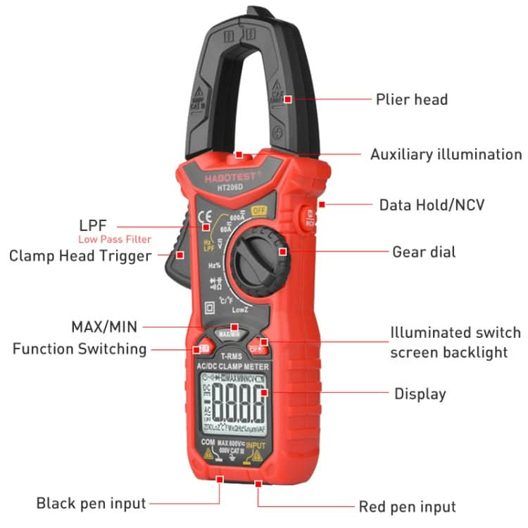 HABOTEST HT206D Clamp Type High Precision Digital Multimeter My Store