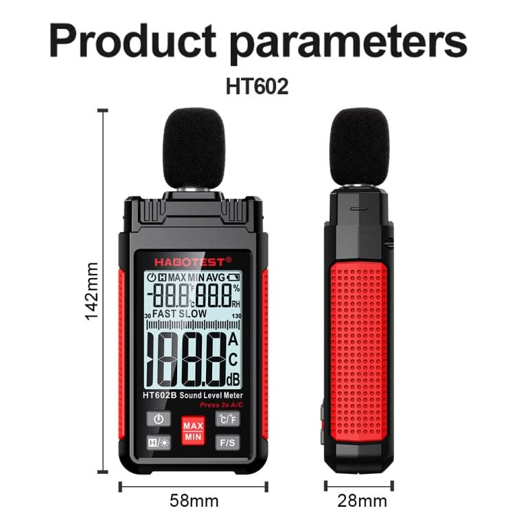 HABOTEST HT602B Multifunctional Digital Display Noise Decibel Tester My Store