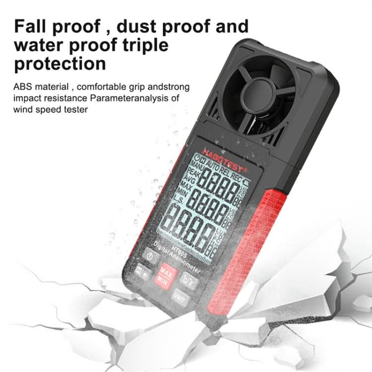 HABOTEST HT605 Portable Intelligent Digital Display Handheld Wind Speed Tester My Store