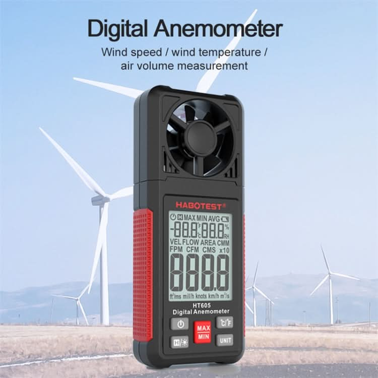 HABOTEST HT605 Portable Intelligent Digital Display Handheld Wind Speed Tester My Store