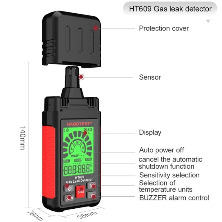 HABOTEST HT609 Portable Combustible Gas Detector My Store