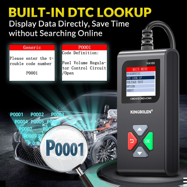 KINGBOLEN YA100 OBD2 Car Engine Fault Diagnosis Tool