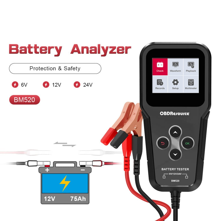 OBDResource BM520 6V 12V Car Digital Load Battery Tester