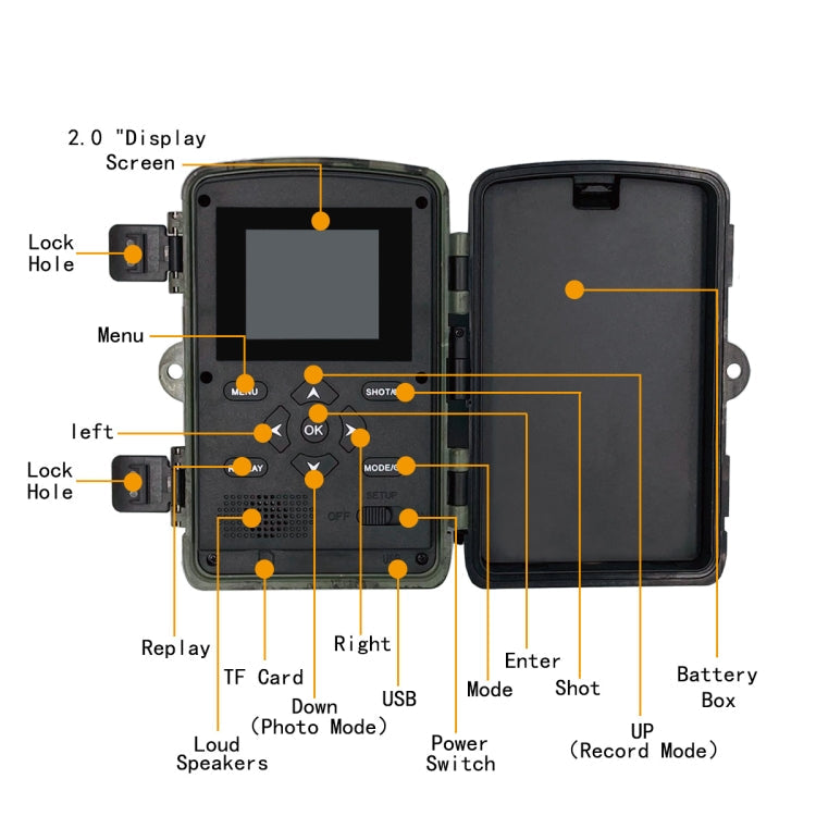 PR4000 2 inch LCD Screen 4K Infrared Night Vision Wild Animal Hunting Tracking Camera Reluova