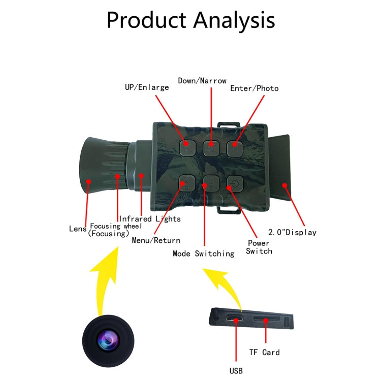 NV3000 Outdoor Hunting 4K HD Monocular Digital Night Vision Device Reluova