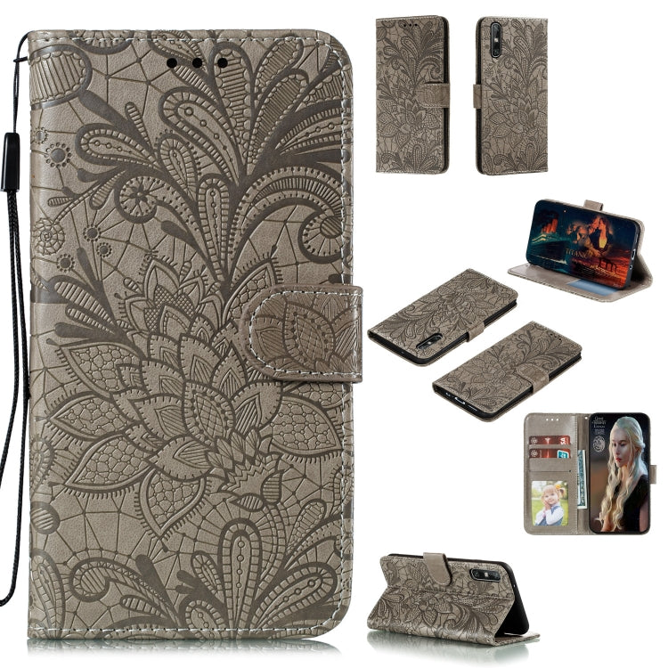 Lace Flower Embossing Pattern Horizontal Flip Leather Case , with Holder & Card Slots & Wallet & Photo Frame & Lanyard, Series 3