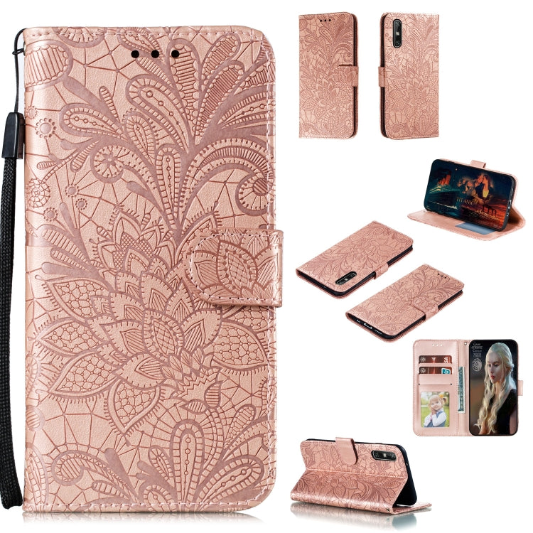 Lace Flower Embossing Pattern Horizontal Flip Leather Case , with Holder & Card Slots & Wallet & Photo Frame & Lanyard, Series 3