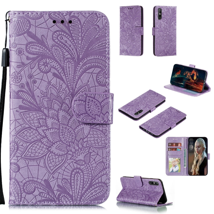 Lace Flower Embossing Pattern Horizontal Flip Leather Case , with Holder & Card Slots & Wallet & Photo Frame & Lanyard, Series 3