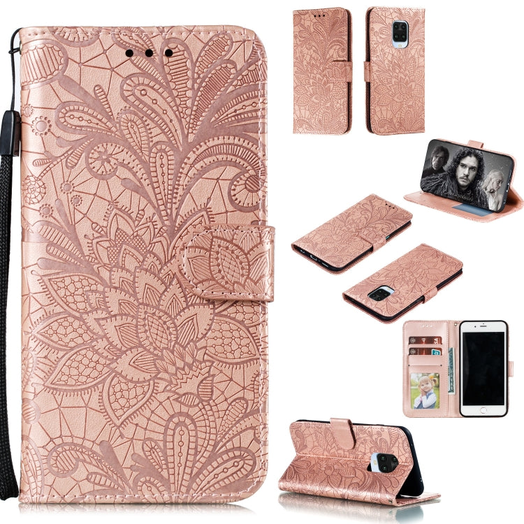 Lace Flower Embossing Pattern Horizontal Flip Leather Case , with Holder & Card Slots & Wallet & Photo Frame & Lanyard, Series 4