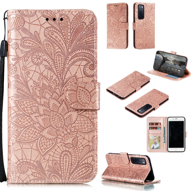 Lace Flower Embossing Pattern Horizontal Flip Leather Case , with Holder & Card Slots & Wallet & Photo Frame & Lanyard, Series 3