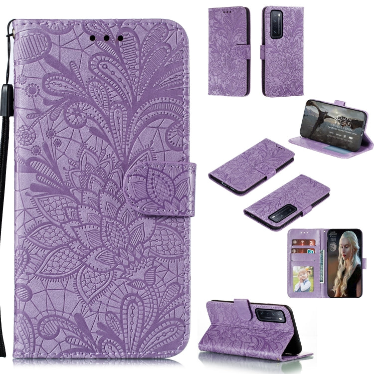 Lace Flower Embossing Pattern Horizontal Flip Leather Case , with Holder & Card Slots & Wallet & Photo Frame & Lanyard, Series 3