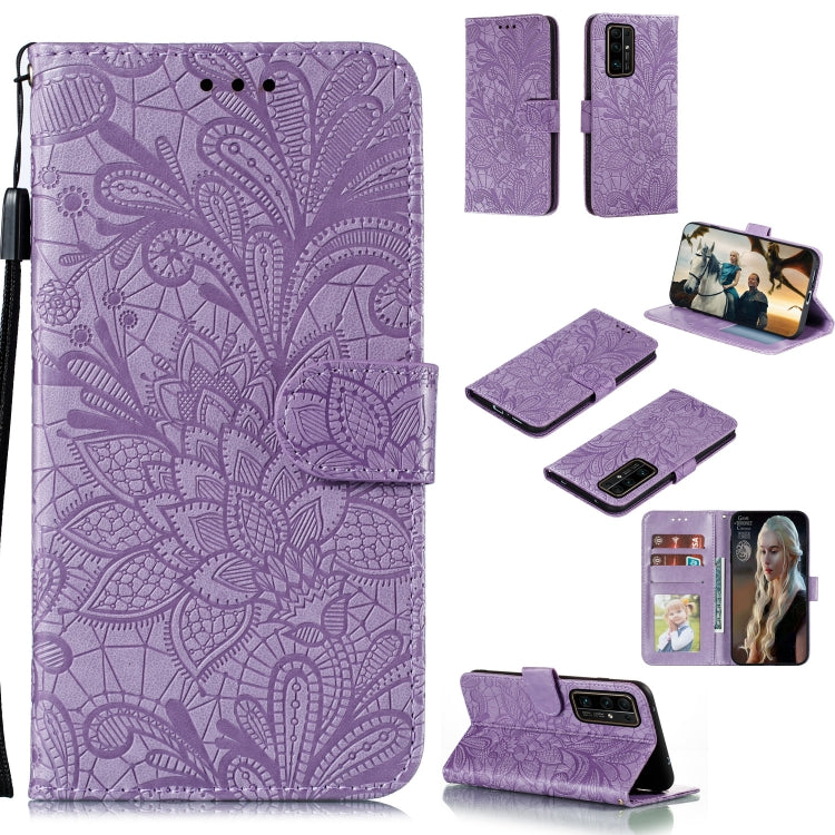 Lace Flower Embossing Pattern Horizontal Flip Leather Case , with Holder & Card Slots & Wallet & Photo Frame & Lanyard, Series 3