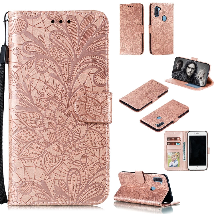 Lace Flower Embossing Pattern Horizontal Flip Leather Case , with Holder & Card Slots & Wallet & Photo Frame & Lanyard, Series 3