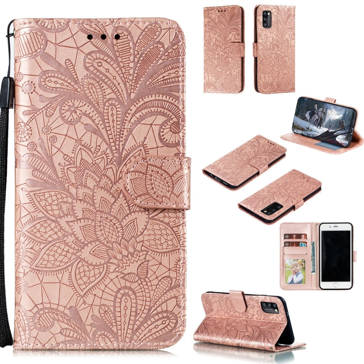 Lace Flower Embossing Pattern Horizontal Flip Leather Case , with Holder & Card Slots & Wallet & Photo Frame & Lanyard, Series 3