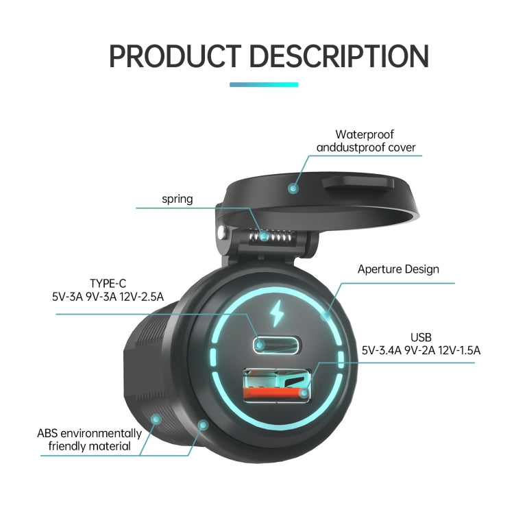 ZH-1786A1 QC3.0 USB-A + Type-C Dual Interface Car Charger ÎҵÄÉ̵ê