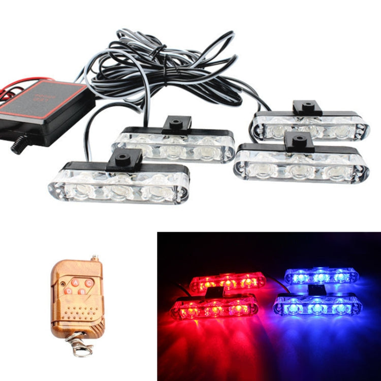 4 in 1 Car 12LEDs Grille Flash Lights Warning Lights with Wireless Remote Control ÎҵÄÉ̵ê