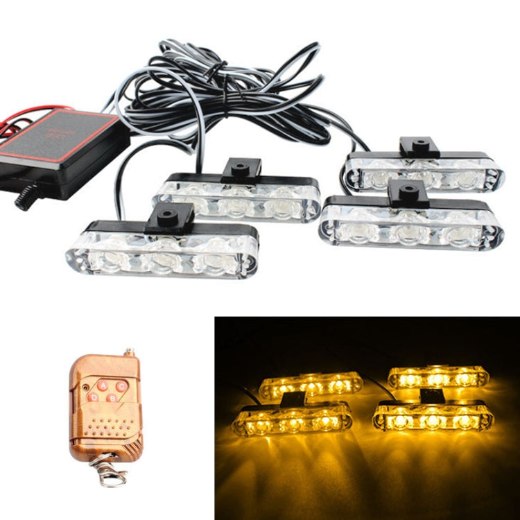 4 in 1 Car 12LEDs Grille Flash Lights Warning Lights with Wireless Remote Control ÎҵÄÉ̵ê