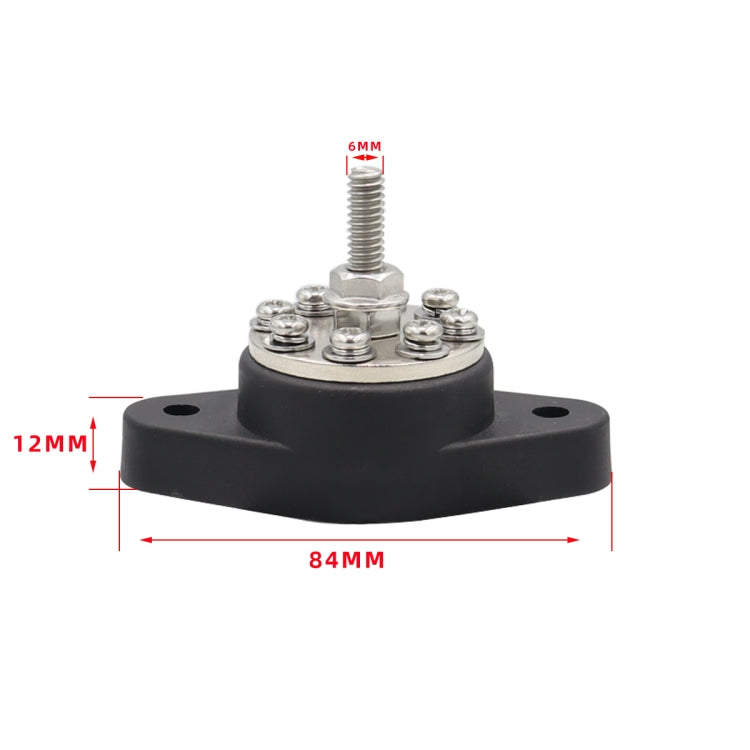 1/4 inch M6 RV Yacht 8-way Terminal Stud with 2 M5x20 Screws