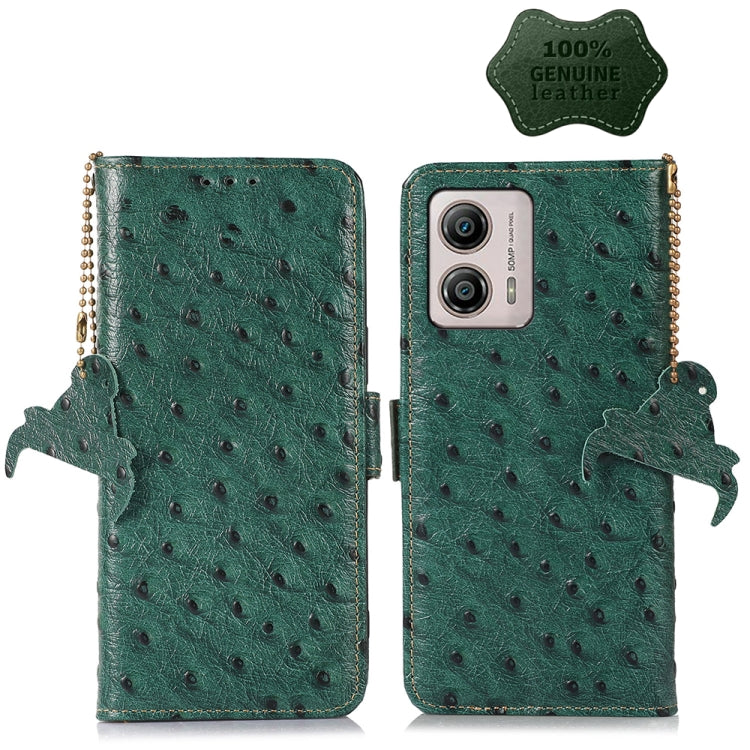 For Motorola Moto G53 5G / G13 / G23 Ostrich Pattern Genuine Leather RFID Phone Case My Store