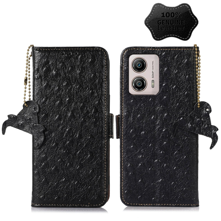 For Motorola Moto G53 5G / G13 / G23 Ostrich Pattern Genuine Leather RFID Phone Case My Store